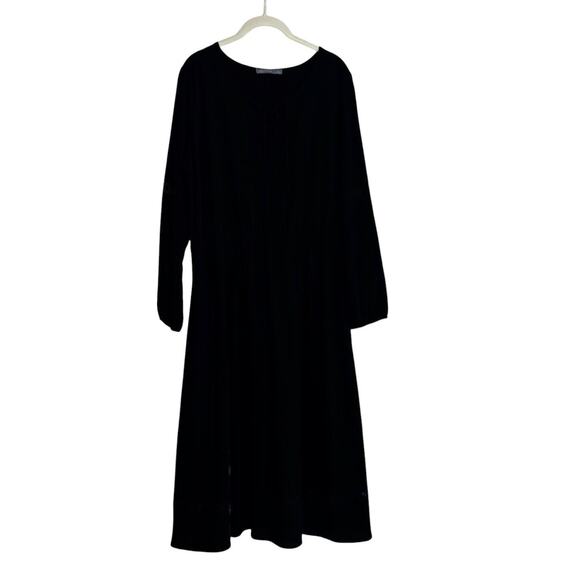 Octavia Womens Midi Dress Size XL Black Long Sleeve Lace Trim - Picture 1 of 6
